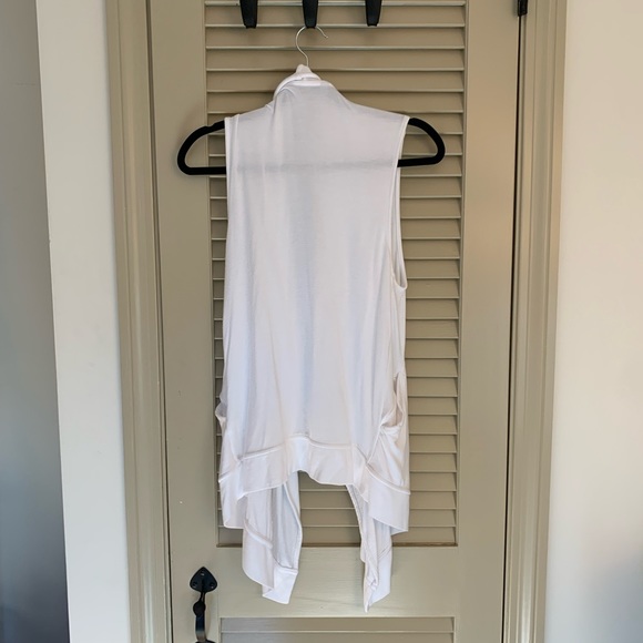 Athleta White Mindset Draped Modal Open Vest Cardigan - Picture 3 of 7